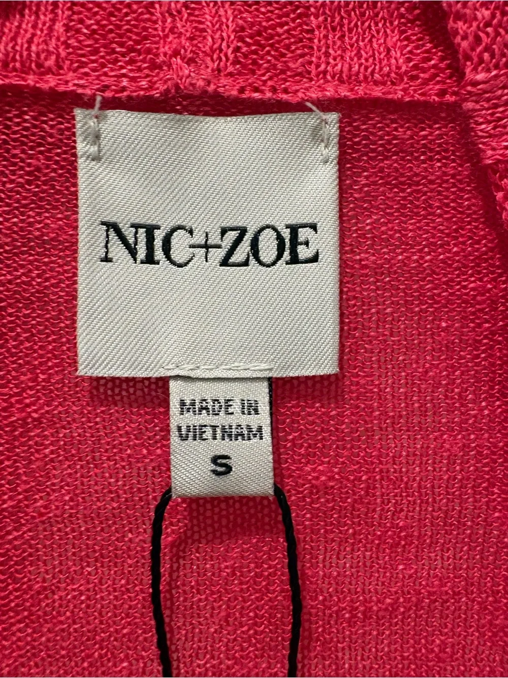 NIC+ZOE NWT Small Daiquiri Pink Linen Blend Open Front Cardigan Sweater $118